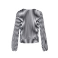 High Quality Custom Striped V Neck Loose Lady'S T-Shirts Blouse Casual Tops For Women